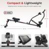 Sunny Health & Fitness Compact Hydraulic Rower with 12-Level Resistance | Full-Body Cardio, Joint-Friendly, Lightweight & Portable, Quiet & Smooth Ride, Easy-Assembly, Free SunnyFit App