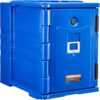 VEVOR Insulated Food Pan Carrier, 95 Qt Hot Box for Catering, LLDPE Food Box Carrier w/Double Buckles, Front Loading Food Warmer w/Handles, Stackable End Loader for Restaurant, Canteen, etc. Blue