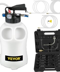 VEVOR Transmission Fluid Pump 2 Way ATF Refill System, 10 Liter Dispenser | For Oil Changes, Extracts and Dispenses Fluid Cleanly, Automatic Tool Set, with 14 Pieces ATF Filler Adapters, Pressure Gauge