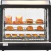 VEVOR 3-Tier Commercial Food Warmer Display, 1200W Food Display Warmer with LED Light, Top Storage and Adjustable Shelves, 86℉~185℉ Steam Heating, 75L for Hamburger, Pizza, Bread, Fried Chicken
