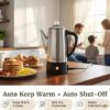 Elite Gourmet 6-Cup Electric Coffee Percolator, Stainless Steel, 1000W | Fast brewing, Keep Warm, auto shut-off, clear brew progress knob, cordless serving base, reusable filter Elite Gourmet 6-Cup Electric Coffee Percolator, Stainless Steel, 1000W | Fast brewing, Keep Warm, auto shut-off, clear brew progress knob, cordless serving base, reusable filter