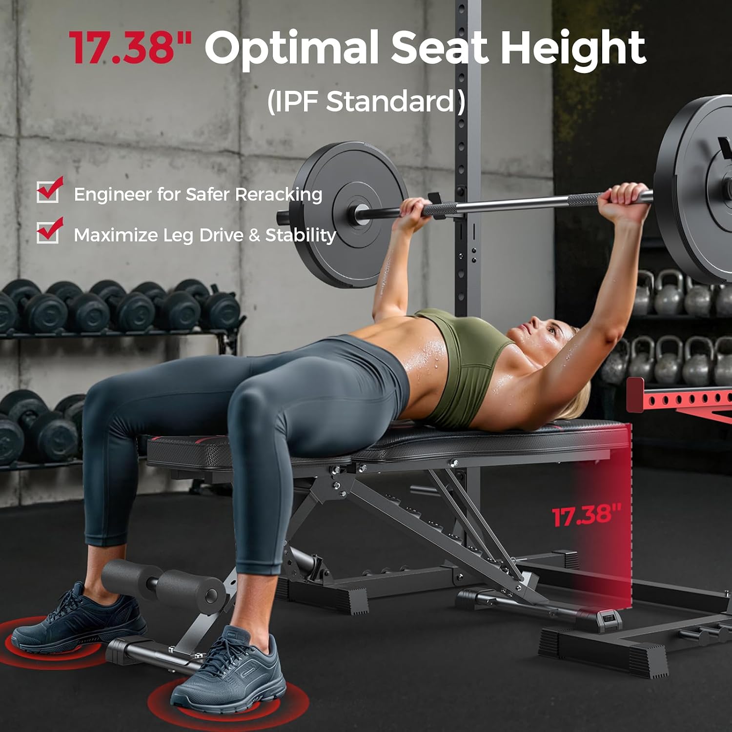 FLYBIRD WB2 Weight Bench, Utility Adjustable Weight Bench for Full Body Workout- Multi-Purpose Foldable Incline Bench (Black) FLYBIRD WB2 Weight Bench, Utility Adjustable Weight Bench for Full Body Workout- Multi-Purpose Foldable Incline Bench (Black) - Image 4