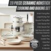 GOTHAM STEEL 20 Pc Ceramic Cookware Set, Diamond and Titanium Coated | Pots and Pans Set Non Stick, Non Toxic PFOA/PFOS Free, Utensils and Bakeware Included, Oven & Dishwasher Safe