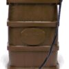 FCMP Outdoor Slim Line Design 45-Gallon Wood Grain Outdoor Home Rain Water Catcher Barrel Flat Back Container with Spigots and Mesh Screen, Brown | Wood Grain Design - Outdoor Home Rainwater Catcher Flat Back Container with Spigots and Mesh Screen