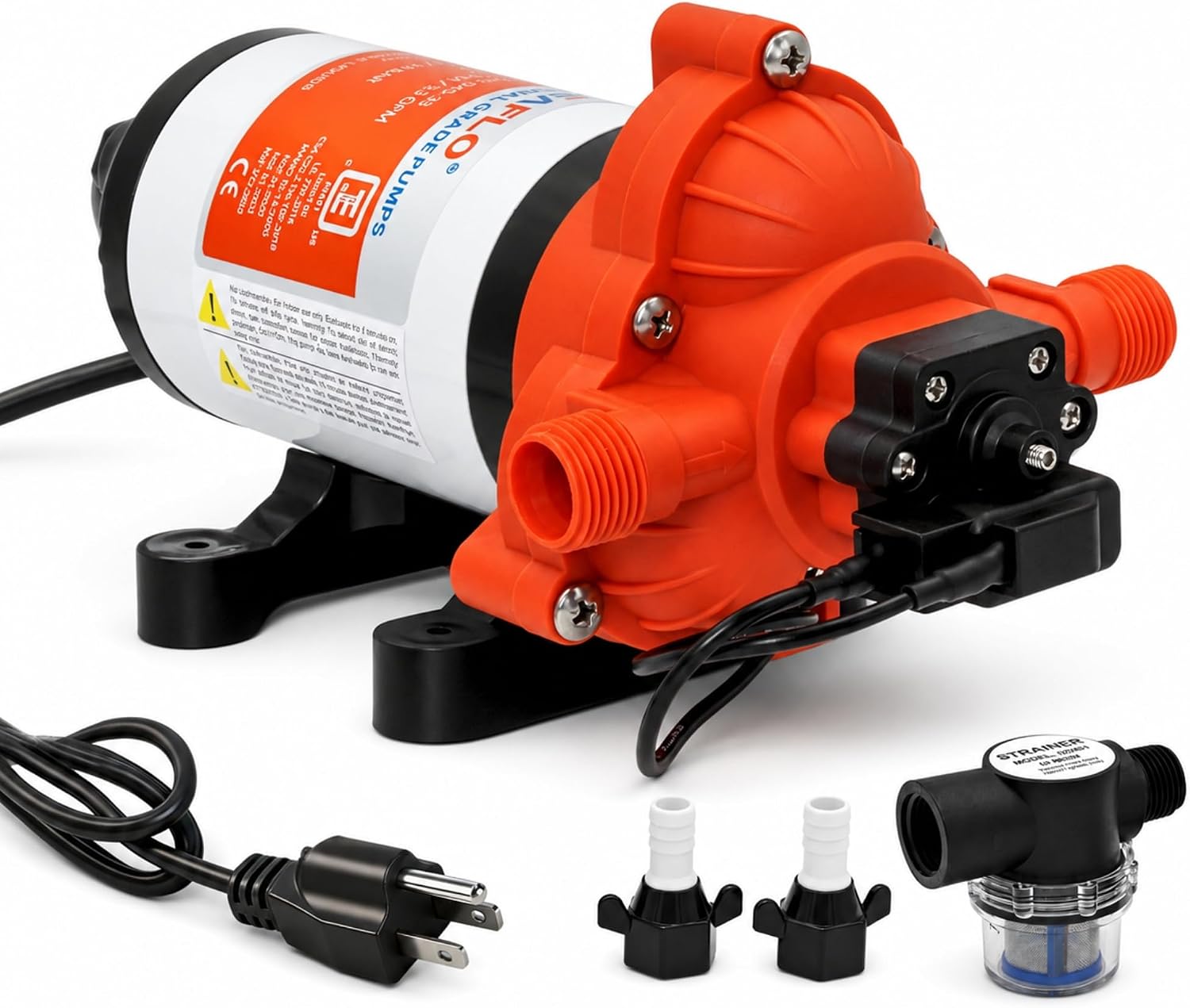 SEAFLO 33 Series 110V/115V AC Fresh Water Pump, 3.3 GPM 45 PSI Self-Priming Pressure Pump with Smart Pressure Switch, Automatic Demand Pump for RV, Caravan Marine Boat Industrial Use, 4-Year Warranty SEAFLO 33 Series 110V/115V AC Fresh Water Pump, 3.3 GPM 45 PSI Self-Priming Pressure Pump with Smart Pressure Switch, Automatic Demand Pump for RV, Caravan Marine Boat Industrial Use, 4-Year Warranty