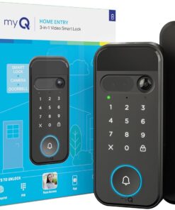 myQ Secure View™ 3-in-1 Smart Lock with 2K HDR Video Doorbell Camera, Face Access, Fingerprint Access, PIN & App Control — Intelligent Entry with Built-in Camera, Color Night Vision & Two-Way Audio