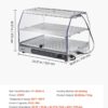 VEVOR 2-Tier Commercial Food Warmer Display, 450W Food Display Warmer with Light, Detachable Shelves and Double-Sided Door Design, 85℉~185℉ Air Heating, 48L for Hamburger, Pizza, Bread, Fried Chicken