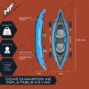 Bestway Hydro Force Inflatable Kayak Set | Includes Seat, Paddle, Hand Pump, Storage Carry Bag | Great for Adults, Kids and Families