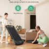 UREVO Strol 2E Smart 2-in-1 Folding Treadmill, Compact Walking Pad with Safety Handle, Plug and Play, Standing Desk Treadmill with Dual LED Display, Smart APP, Walking or Running for Home, Flaxen