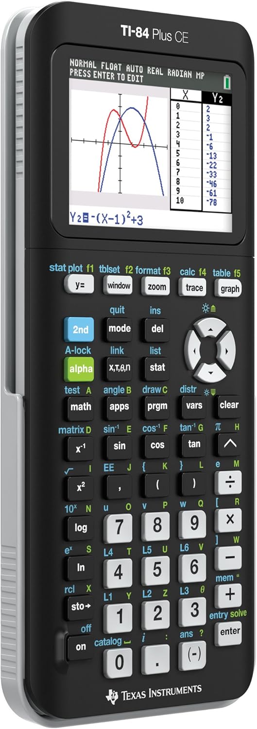 Texas Instruments TI-84 PLUS CE Graphing Calculator, Black (Frustration-Free Packaging) (84PLCE/PWB/2L1/A) Texas Instruments TI-84 PLUS CE Graphing Calculator, Black (Frustration-Free Packaging) (84PLCE/PWB/2L1/A) - Image 3