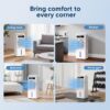 Feculs Portable Air Conditioners, 4-IN-1 Swamp Cooler, Evaporative Air Cooler, 6 Speeds & 3 Modes, 3-Gal Water Tank for Cooling, 15-20 FT/S Remote Control, Portable Air Cooler Fan for Indoors