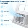 GarveeHome 8000 BTU Window Air Conditioner with Remote Control | Window AC Units Cools up to 350 Sq. Ft, 3 Cooling & Fan Speeds, Quiet Operation, LED Digital Display, Ideal for Bedroom