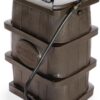 FCMP Outdoor Slim Line Design 45-Gallon Wood Grain Outdoor Home Rain Water Catcher Barrel Flat Back Container with Spigots and Mesh Screen, Brown | Wood Grain Design - Outdoor Home Rainwater Catcher Flat Back Container with Spigots and Mesh Screen