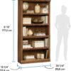 Sauder 5-Shelf Split Bookcase/ Book shelf, Oiled Oak finish