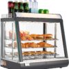 VEVOR 3-Tier Commercial Food Warmer Display, 1200W Food Display Warmer with LED Light, Top Storage and Adjustable Shelves, 86℉~185℉ Steam Heating, 75L for Hamburger, Pizza, Bread, Fried Chicken
