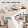 Portable Air Conditioners, 4-IN-1 Swamp Cooler, Evaporative Air Coolers with 3 Speeds & 4 Modes, 2-Gal Water Tank for Cooling, 15-20 FT/s Remote and Touch Control for Indoors Use