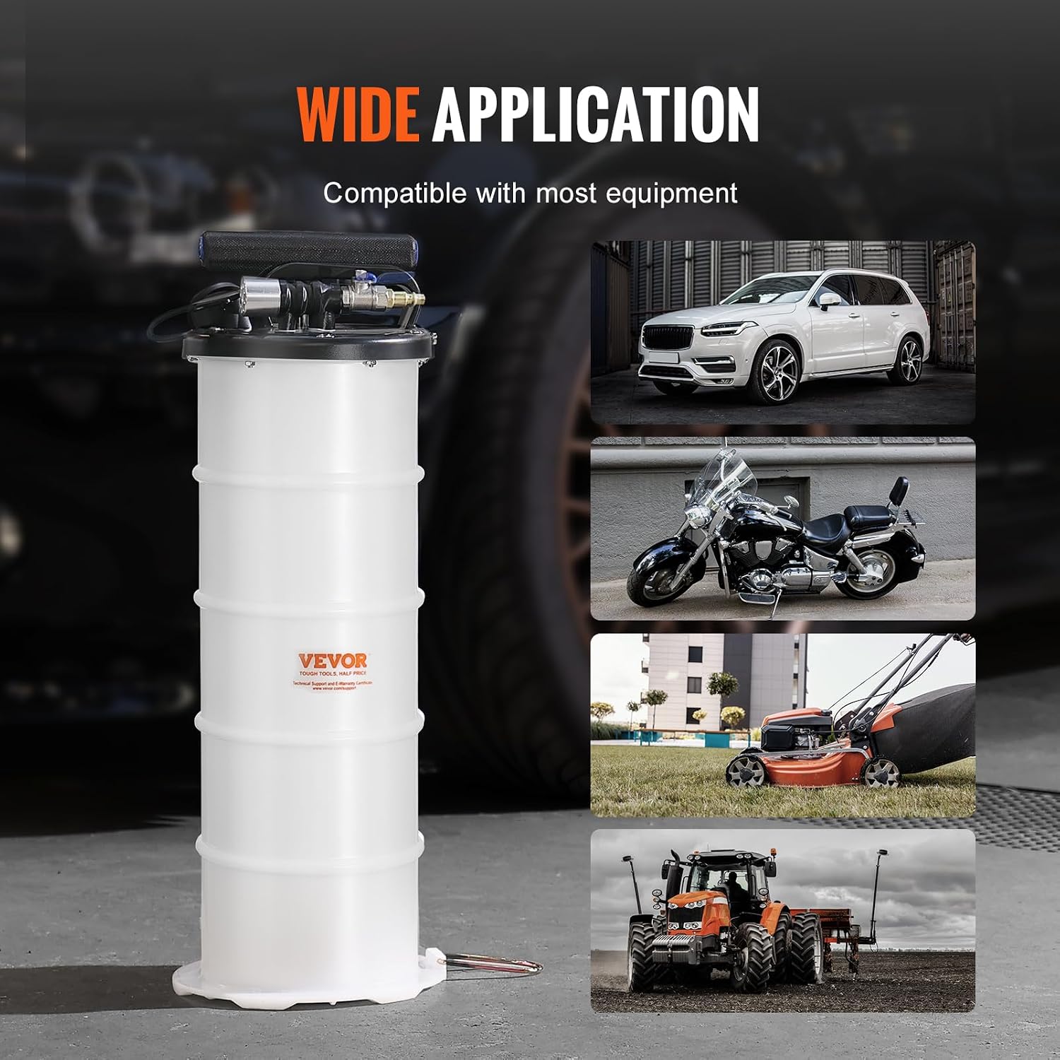 VEVOR 6.5L Pneumatic/Manual Oil Extractor Pump, Fluid Extractor Pump | Fluid Change Tool for Automotive Fluids Vacuum Evacuation, Oil Change, with Dipstick and Suction Hose, All-in-One Kit, White VEVOR 6.5L Pneumatic/Manual Oil Extractor Pump, Fluid Extractor Pump | Fluid Change Tool for Automotive Fluids Vacuum Evacuation, Oil Change, with Dipstick and Suction Hose, All-in-One Kit, White - Image 6