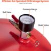 VEVOR 20-Gallon Waste Oil Drain Tank, Air Operated Portable Oil Drainer with Adjustable Funnel Height, Fluid Fuel Transfer Drainage with Wheels, Oil Change Container for Auto Repair Shops, Garages | for Auto Repair Shop, Garage, Adjustable Funnel Height, Fluid Fuel Transfer Drainage with Wheels, Flexible Movement Container