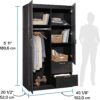 Sauder Miscellaneous Storage Armoire with Drawers, Raven Oak Finish Sauder Miscellaneous Storage Armoire with Drawers, Raven Oak Finish
