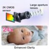 VTech Smart WiFi Baby Monitor, 2 Cameras for Twins & Two Rooms – 2K Split Screen, 5.5" Screen, 24X Zoom, Wide Angle, Free App, Night Light | Smart HD Plus Twin