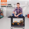 VEVOR Utility Service Cart 2 Shelf 550 lbs Heavy Duty Plastic Rolling Cart | Heavy Duty Utility Cart with 360° Swivel Wheels, Large Lipped Shelf, Ergonomic Storage Handle for Warehouse/Garage/Cleaning