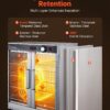 VEVOR Electric Hot Box Food Warmer, 5-Tier Commercial Warming Cabinet with Water Tray, Double-Door and Adjustable Shelves, Stainless Steel Food Warmer Cabinet, for Restaurant, Kitchen, Pizza, Chicken