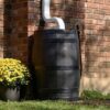 FCMP Outdoor 45 Gallon Heavy Duty Rain Water Catcher Barrel Container with Hose and Debris Screen for Outdoor Plants, Garden, and Landscapes (RC45-GRY) Grey