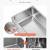 VEVOR 6-Pan Commercial Food Warmer, 24QT Electric Steam Table, 1200W Professional Countertop Stainless Steel Buffet Bain Marie with 86-185°F Temp Control for Catering and Restaurants, Silver