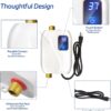 Tankless Water Heater Electric 110V, 3000W Instant Electric Water Heater, Under Sink Water Heater with Digital Display, On Demand Hot Water heater Electric for Kitchen Bathroom Washin