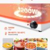 VEVOR 24QT Commercial Food Warmer, 5-Pan Electric Steam Table, 1200W Professional Countertop Stainless Steel Buffet Bain Marie with 86-185°F Temp Control for Catering, Buffet, Parties, Restaurants