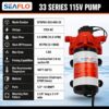 SEAFLO 33 Series 110V/115V AC Fresh Water Pump, 3.3 GPM 45 PSI Self-Priming Pressure Pump with Smart Pressure Switch, Automatic Demand Pump for RV, Caravan Marine Boat Industrial Use, 4-Year Warranty SEAFLO 33 Series 110V/115V AC Fresh Water Pump, 3.3 GPM 45 PSI Self-Priming Pressure Pump with Smart Pressure Switch, Automatic Demand Pump for RV, Caravan Marine Boat Industrial Use, 4-Year Warranty