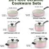 Cook N Home Basics Ceramic Nonstick Cookware Set, 10-Piece, Pink Cook N Home Basics Ceramic Nonstick Cookware Set, 10-Piece, Pink