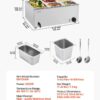 VEVOR 24QT Commercial Food Warmer, 5-Pan Electric Steam Table, 1200W Professional Countertop Stainless Steel Buffet Bain Marie with 86-185°F Temp Control for Catering, Buffet, Parties, Restaurants
