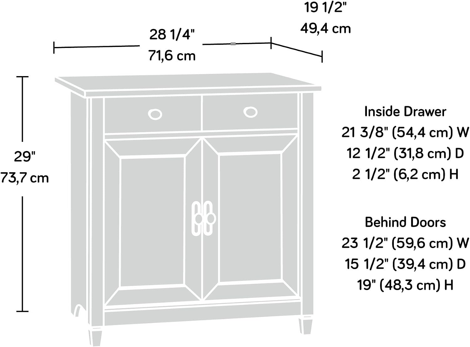 Sauder Edge Water Accent Storage Cabinet with Doors, Utility Cabinet, in Chalked Chestnut finish Sauder Edge Water Accent Storage Cabinet with Doors, Utility Cabinet, in Chalked Chestnut finish - Image 3