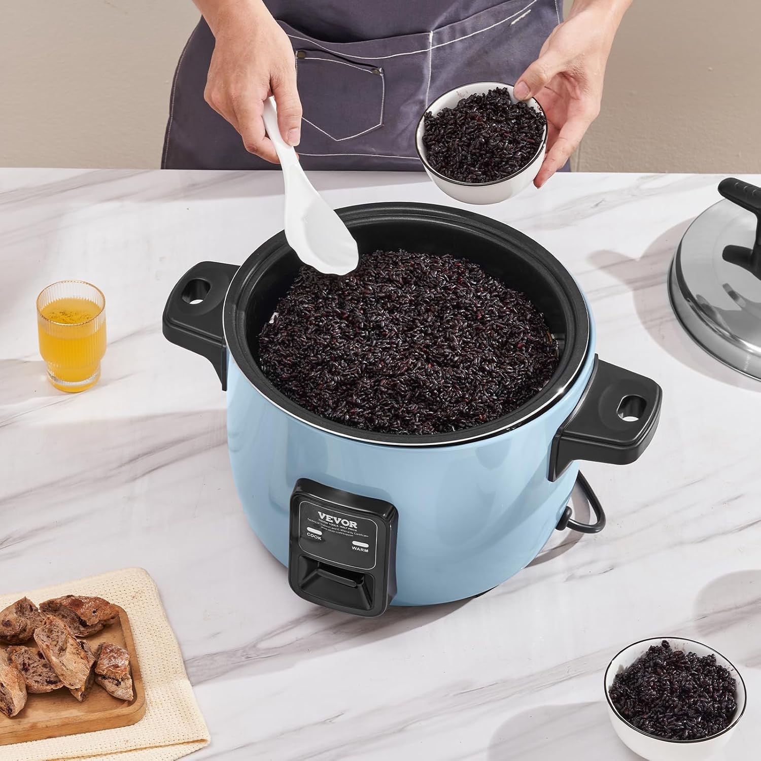 VEVOR Commercial Rice Cooker, 40-Cup Rice Cooker, 8.45 Qt / 8 Liter Large Rice Cooker and Warmer with Nonstick Inner Pot, Fast Cooking and 24-Hour Keep Warm, with Rice Cup and Paddle, for Restaurant VEVOR Commercial Rice Cooker, 40-Cup Rice Cooker, 8.45 Qt / 8 Liter Large Rice Cooker and Warmer with Nonstick Inner Pot, Fast Cooking and 24-Hour Keep Warm, with Rice Cup and Paddle, for Restaurant - Image 7