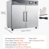 VEVOR Electric Hot Box Food Warmer, 4-Tier Commercial Warming Cabinet with Water Tray, Double-Door and Adjustable Shelves, Stainless Steel Food Warmer Cabinet, for Restaurant, Kitchen, Pizza, Chicken