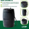 FCMP Outdoor RC45 45-Gallon Rain Barrel, Flat-Back Gutter Downspout Collector, Black - Includes 3.5-ft Hose, Shut-Off Valve & Debris Screen for Garden Rainwater Harvesting | Slim-Line Design Water Storage Container with 3.5 Ft Hose, Shut-Off Valve & Debris Screen for Home, Garden, & Backyard