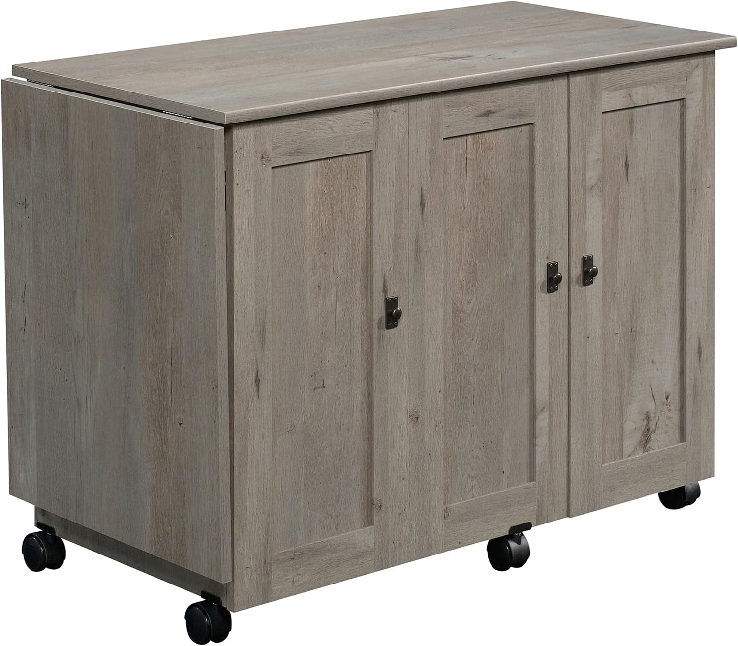 Sauder Craft Cart Storage Cabinet, Rolling Sewing Table with Expandable Top, Mystic Oak Sauder Craft Cart Storage Cabinet, Rolling Sewing Table with Expandable Top, Mystic Oak