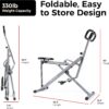 Sunny Health & Fitness Smart Row-N-Ride Glute & Leg Trainer, Foldable Squat Assist Rower with Exclusive SunnyFit App Connection