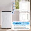 GarveeTech 14000 BTU Portable Air Conditioner, 4-in-1 Cooling Dehumidifier Fan Sleep Mode, Portable AC Unit for Rooms Up to 750 Sq. Ft., Auto Swing, LED Display, Remote Control & Installation Kit | 4-in-1 Cooling Dehumidifier Fan Sleep Mode, Auto Swing, LED Display, Remote Control & Installation Kit