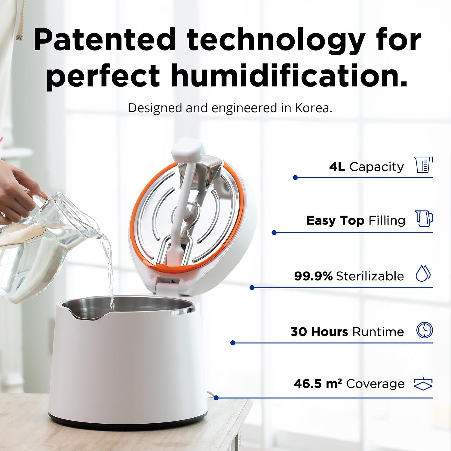 Carepod One Stainless Steel Humidifier for Large Room, Quiet & Safe for Baby, Only 3 Washable Parts & Easy to Clean, Ultrasonic Cool Mist Humidifiers for Bedroom, Filter-Free, Lasts 30Hrs (1Gal/4L) Carepod One Stainless Steel Humidifier for Large Room, Quiet & Safe for Baby, Only 3 Washable Parts & Easy to Clean, Ultrasonic Cool Mist Humidifiers for Bedroom, Filter-Free, Lasts 30Hrs (1Gal/4L) - Image 2