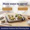 Elite Gourmet EWM-6122X Dual Buffet Server, 2 x 2.5 Qt, Stainless Steel | Deluxe Party Tray Doubles for Gravy & Holiday Essentials at Special Events - Great for Parties & Catering