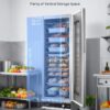 VEVOR Electric Hot Box Food Warmer, 16-Tier Commercial Warming Cabinet with Water Tray, Glass Door and Adjustable Shelves, Stainless Steel Food Warmer Cabinet, for Restaurant, Kitchen, Pizza, Chicken