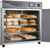 VEVOR Electric Hot Box Food Warmer, 4-Tier Commercial Warming Cabinet with Water Tray, Double-Door and Adjustable Shelves, Stainless Steel Food Warmer Cabinet, for Restaurant, Kitchen, Pizza, Chicken