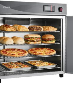 VEVOR Electric Hot Box Food Warmer, 4-Tier Commercial Warming Cabinet with Water Tray, Double-Door and Adjustable Shelves, Stainless Steel Food Warmer Cabinet, for Restaurant, Kitchen, Pizza, Chicken