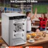 VEVOR Commercial Hard Ice Cream Machine, 2000W 3.17-5.28 Gal/Hour, Countertop Gelato Hard Serve Ice Cream Maker with 6L 304 Stainless Steel Cylinder, Auto Clean LED Panel for Snack Bar Restaurants