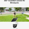 eufy Security SoloCam S340, 3K Dual-Lens Solar Security Camera | 360° Coverage, Pan & Tilt, No Blind Spots, AI Detection & Tracking, Color Night Vision, No Monthly Fee, Built-in 8GB