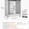 VEVOR Electric Hot Box Food Warmer, 5-Tier Commercial Warming Cabinet with Water Tray, Double-Door and Adjustable Shelves, Stainless Steel Food Warmer Cabinet, for Restaurant, Kitchen, Pizza, Chicken