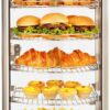 VEVOR 5-Tier Commercial Food Warmer Display, 800W Food Display Warmer with LED Light, Adjustable Shelf and Stainless Steel Frame, 86℉~185℉ Air Heating, 60L for Hamburger, Pizza, Bread, Fried Chicken