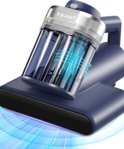 Teant Mattress Bed Vacuum Cleaner, 16 kPa Suction & 253.7nm UV-C, MV-Blue | 2-Speed Mattress Vacuum with 33000 RPM Tapping, UV-C, Ultrasonic, 149℉ Heat, Anion, HEPA, Deep Clean for Bed and Pet Hair